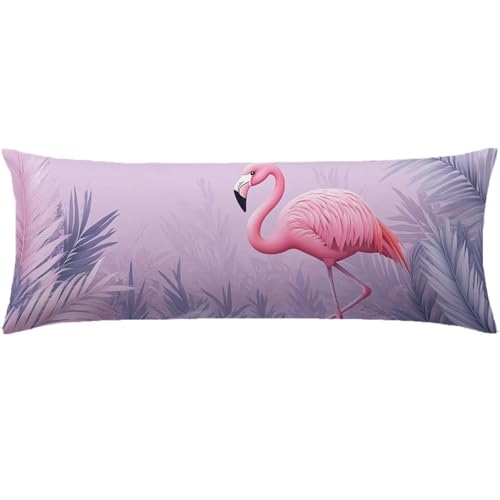 Kissenbezug 50 x 150 Seitenschläferkissen Bezug Rosa Kopfkissenbezug Tier Super Weich Doppelseitig Drucken Langes Kissen mit Unsichtbarem Reißverschluss Pillow Case für Schlafzimmer Sofa Bett Q-192 von Nigsnxng