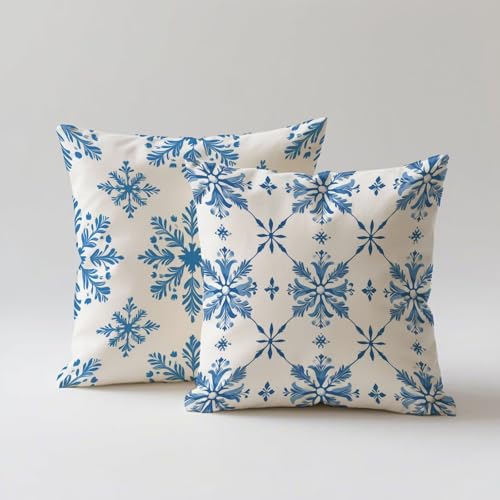 Outdoor Kissen Weiß Kissenbezug 55x55 2er Set, Kissenbezüge Blau Deko Kissen Wasserfest Samt Sofakissen mit Unsichtbarem Reißverschluss für Sommer Garten Outdoor Terrasse Wohnzimmer Balkon Deko G-283 Outdoor Kissen Weiß Kissenbezug 55x55 2er Set, Kissenbezüge Blau Deko Kissen Wasserfest Samt Sofakissen mit Unsichtbarem Reißverschluss für Sommer Garten Outdoor Terrasse Wohnzimmer Balkon Deko G-283 von Nigsnxng