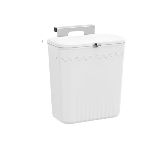 NihaoWXM Mülleimer Wandmontage Küchen-Mülleimer, Wandmontage, hängender Mülleimer mit Deckel, for den Schrank unter der Spüle, Abfall- und Kompostbehälter(White) von NihaoWXM