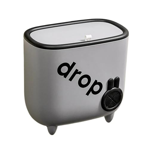 NihaoWXM Mülleimer Wandmontage Küchen-Mülleimer, an der Wand montierter Recycling-Müllkorb mit Deckel for Schranktüren, große Kapazität, hängender Mülleimer(Black with lid) von NihaoWXM