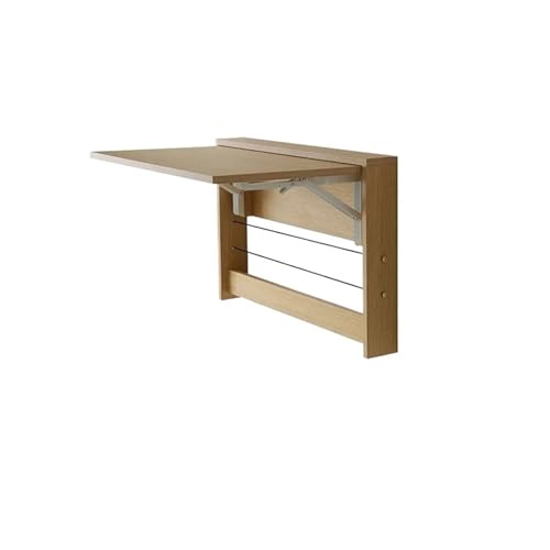 Wandklapptisch Schreibtisch An der Wand aufhängbarer Multifunktions-Laptoptisch: Kompakter, zusammenklappbarer Lernschreibtisch, unsichtbares Hängebrett mit einfachem Bücherregal(Table B in White Oak) von NihaoWXM