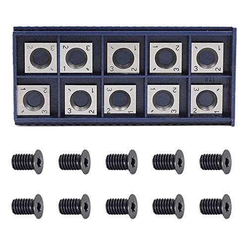 Nihcora 10 StüCke 14Mm Quadratischer Gerader Hart Metall FräSer Einsatz mit 10 StüCke M610Mm Schrauben für Bearbeitungs Spiral- / Spiral FräSen Kopf Nihcora 10 StüCke 14Mm Quadratischer Gerader Hart Metall FräSer Einsatz mit 10 StüCke M610Mm Schrauben für Bearbeitungs Spiral- / Spiral FräSen Kopf von Nihcora