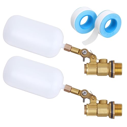 Nihcora 2er-Pack Wasserschwimmerventil 1/2, Schwimmerkugel Aus Messing mit Verstellbarem Arm, Automatisches Befüllen und Regeln Des Wasserstands von Nihcora