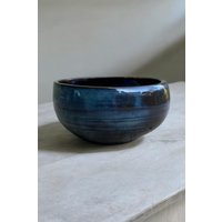 steinzeug Servierschale - Tiefblaue Handgemachte Keramik von NihiloCeramics