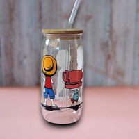 Trinkglas Mit Bambus Deckel Und Glasstrohhalm | Anime One Piece Trinkbecher Zorro Ruffy Klar 560Ml 18 Uz Trinkglas Mit Bambus Deckel Und Glasstrohhalm | Anime One Piece Trinkbecher Zorro Ruffy Klar 560Ml 18 Uz von NihonCraft