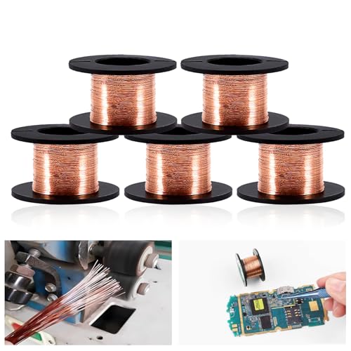 5 Stk Kupferdraht, 0,1 mm Emaillierter Kupferdraht, Emaillierter Magnetwicklungsdraht, Leiter-Lackdraht mit Isolationsschicht für enge Spulen aus isoliertem Draht, Schmuckdraht, Basteldraht 5 Stk Kupferdraht, 0,1 mm Emaillierter Kupferdraht, Emaillierter Magnetwicklungsdraht, Leiter-Lackdraht mit Isolationsschicht für enge Spulen aus isoliertem Draht, Schmuckdraht, Basteldraht von Niiyen