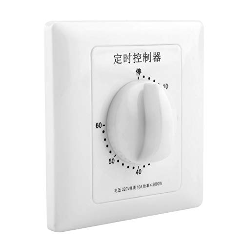 Intelligenter Timer-Schalter, AC 220V 50Hz 2000W 10A programmierbarer Wasserpumpen-Timer, mechanische Countdown-Schalterbuchse, Intelligente Zeitschaltersteuerung für den Innenbereich(60min) von Niiyen