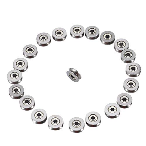 Lager, 20PCS V623ZZ V-Nut-Kugel-Kohlenstoffstahllager 3x12x4mm, mit doppeltem Abschirmeffekt, professionelle Lager vieler Linearbewegungssysteme Silber von Niiyen