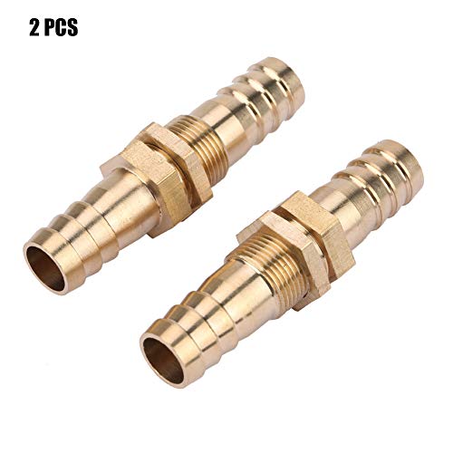 Niiyen 2 PCs Schlauch Barb Messing Bulkhead -Rohranpassungs -Koppler -Stecker, Hex -Bulkhead Gerade Anpassungsadapter (14mm) von Niiyen