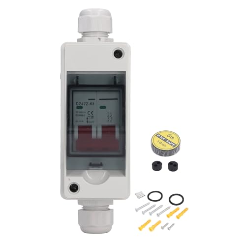 Niiyen PV Solar Disconnect Switch, Photovoltaic Circuit Isolator, Miniature RV Breaker Box DC500V IP65 Water-Proof (63A) von Niiyen