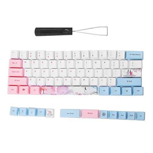 PBT-Tastenkappen, Tastatur-Tastenkappe, austauschbare Tastenkappen, 73PCs Sublimation-Tastenkappen PBT Mechanisches Tastaturzubehör Fünfgesichtiger gefärbter Anime-Stil(Farbe im Drei-Lebens-Stil) von Niiyen