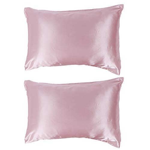 Soft Pillow case, 2 Pieces 75 x 150D Pillow case Made of satined Silk Soft Pillow case, Soft, Breathable Double-Sided Silk Pillow case with Hidden Zipper(Rosa) von Niiyen