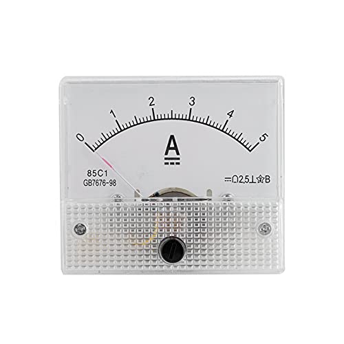 Strom-Voltmeter, DC-Analog 85C1 Strom-Voltmeter Spannung 2,5 Genauigkeit Spannung Analog-Voltmeter-Panel zum Testen von Stromkreisen Laden der Batterie Ampere Tester Gauge(Gleichstrom 0-5A) von Niiyen