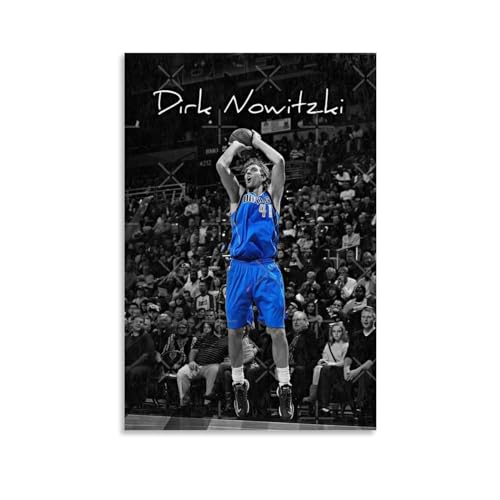 NikZ Dirk Nowitzki Basketball-Poster, klassisches Action-Poster, Leinwand, Wandkunst, Bild, Drucke, hängendes Foto, Geschenkidee, Dekoration, Heimkunstwerke, 30 x 45 cm von NikZ