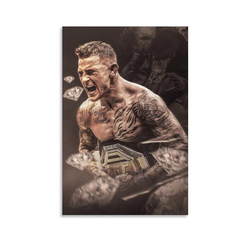 NikZ Dustin Poirier Poster mit Kampfstern, Kunstdruck auf Leinwand, Wandfarbe, Kunst, Dekoration, moderne Wohnkunstwerke, Geschenkidee, 60 x 90 cm von NikZ