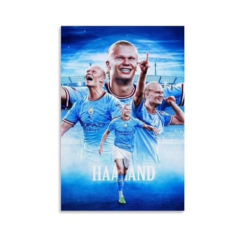 NikZ Erling Haaland Fußballstar-Kunst-Poster, Bild, Druck, Wandkunst, Gemälde, Leinwand, Kunstwerke, Geschenkidee, Raumästhetisch, 30 x 45 cm von NikZ