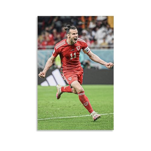 NikZ Gareth Bale Poster mit tollen Fußballstars, coole Kunstwerke, Gemälde, Wandkunst, Leinwanddrucke, Hängebild, Heimdekoration, Geschenkidee, 20 x 30 cm von NikZ