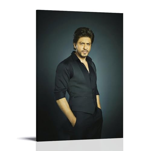 NikZ Poster auf Leinwand, Motiv: Shah Rukh Khan, Wandkunst, Bild, Drucke, hängendes Foto, Geschenkidee, Dekoration, Heimkunstwerke, 30 x 45 cm von NikZ