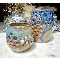 2Er Set Windlichter Aus Keramik von Nikacreations