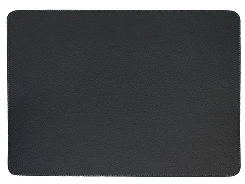 Nikalaz 1 Stück Platzdeckchen aus recyceltem Leder, Platzset, Platzmatte, Tischset (40 x 30 cm, Schwarz) von Nikalaz