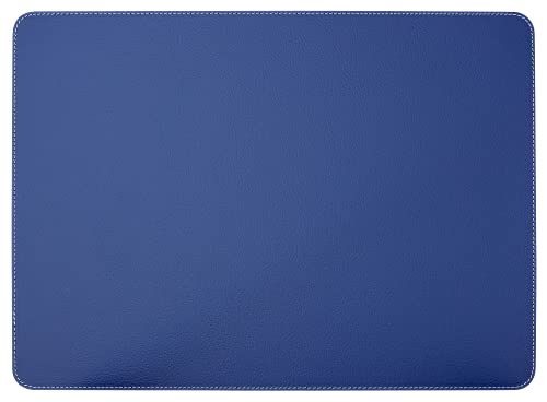 Nikalaz 1 Stück Platzdeckchen aus recyceltem Leder, Platzset, Platzmatte, Tischset (40 x 30 cm, Blau) von Nikalaz