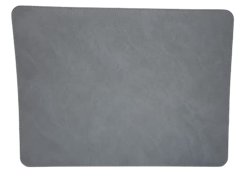 Nikalaz 1 Stück Platzdeckchen aus recyceltem Leder, Platzset, Platzmatte, Tischset (45.7 x 33.02 cm, Schmutziggrau) von Nikalaz