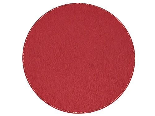 Nikalaz 1 Stück Rund Platzdecken, Rund Platzset, recyceltes Leder, 33 cm (Rot) von Nikalaz