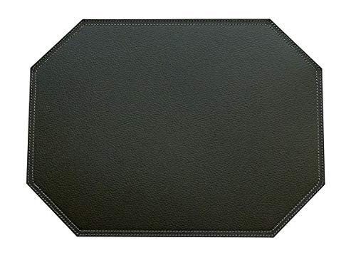 Nikalaz Achteckiger Tischset, 1 Stück Platzset aus recyceltem Leder, Tisch Matte, Platzdeckchen, 30 x 40 Zentimeter von Nikalaz