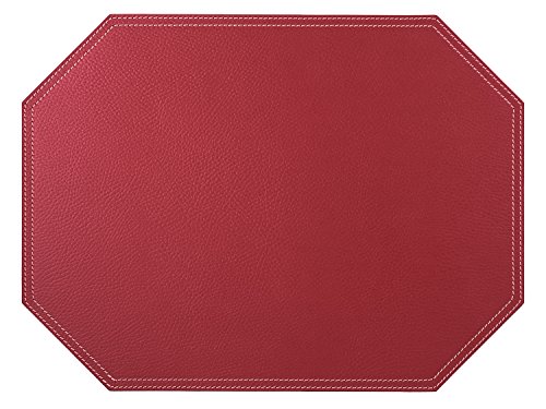 Nikalaz Achteckiger Tischset, 1 Stück Platzset aus recyceltem Leder, Tisch Matte, Platzdeckchen, 30 x 40 Zentimeter von Nikalaz