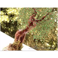 Künstliche Perlen Baum Skulptur Feder Mädchen-Weide, Handgemachter Des Lebens, Draht Bonsai von NikasHandmade