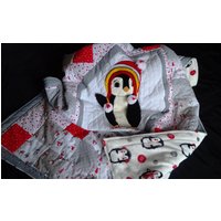 Patchwork Decke " Kleiner Pinguin" von NikasHandmadeShop