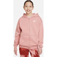 Nike Sportswear Kapuzensweatjacke "CLUB FLEECE BIG KIDS (GIRLS) OVERSIZED FULL-ZIP HOODIE" von Nike Sportswear