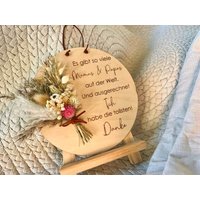 Geschenk Eltern - Dankeschön Mama Und Papa Holzschild Für Aus Trockenblumen Zum Muttertag/Vatertag von NikikaShop