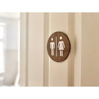 Wc Schild - Toilettenschild Türschild Aus Holz von NikikaShop