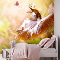 Feen Wandbild/Mädchen Schlafzimmer Und Schmetterling Zauberhafte Szene von NikkelArtcom