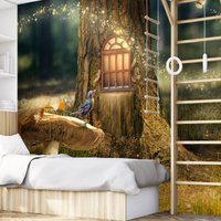 Märchen Wald Wandbild/Kinderzimmer Zauberhafte Atmosphäre Goldene Stunde von NikkelArtcom