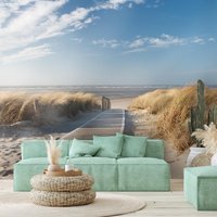 Papier Peint Plage/Mer Du Nord Dunes De Sable Océan Chemin Littoral von NikkelArtcom