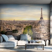 Paris Wandbild/Dachblick Eiffelturm Die Stadt Der Lichter Skyline Granat von NikkelArtcom