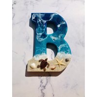 Personalisierter Strand Thema Buchstabe Für Wand | Meeresschildkröte Geschenk Küstenwand Kunst Dekor Individuelles Seestern Küsten von NikkisStuffNThings