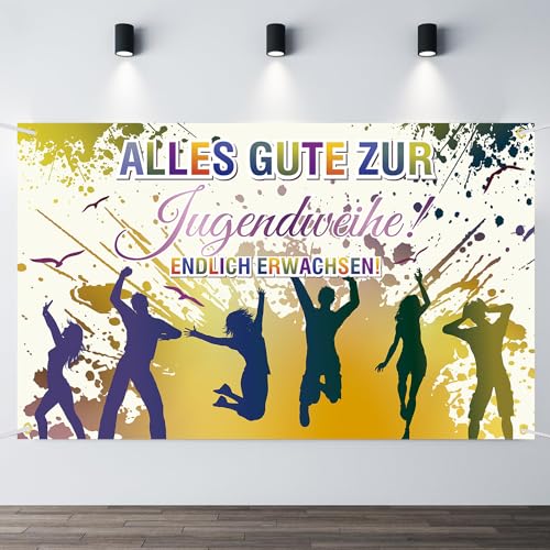 180x110cmJugendweihe Banner Deko Jugendweihe Dekoration Mädchen Junge, Alles Gute zur Jugendweihe Banner Jugendweihe Girlande Hintergrund Jugendweihe Deko für Jugendweihe Party 180x110cmJugendweihe Banner Deko Jugendweihe Dekoration Mädchen Junge, Alles Gute zur Jugendweihe Banner Jugendweihe Girlande Hintergrund Jugendweihe Deko für Jugendweihe Party von Nikolaus