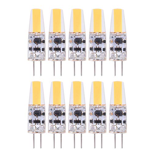 LED-Glühbirnen 10Pcs AC/DC12-24V G4 COB LED-Glühbirnen Nicht dimmbare Silikon-Lampenfassungen Geringer Stromverbrauch(Kaltes Weiß) von Nikou