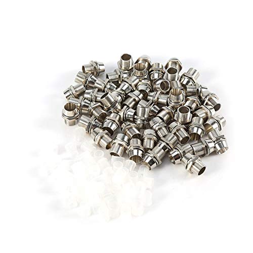 Nikou LED Lampen Halterung, 50 Stück Silber LED Fassung LED Halter, 5mm LED Halter Panel Display LED Halterung Halter Sockel Gewindebefestigung Größe 8mm von Nikou