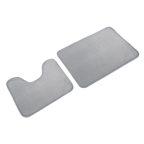 Nikou 2-teiliges Toilettenteppich-Set aus Memory-Schaum, extra weich, saugfähig, U-förmig, 40 x 50 cm und rechteckig 50 x 70 cm, Badteppiche, WC-Vorleger, Duschbodenmatten von Nikou