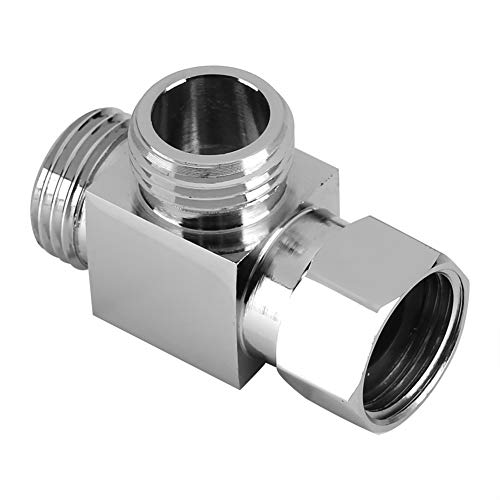 Nikou 3 Wege Umstellung Ventil, Schlauchanschluss T-Stück 1/2" Messing Chrom T-Form Adapter Anschluss für Winkelventilschlauch, Bad Duscharm, WC Bidet Sprayerhahn von Nikou