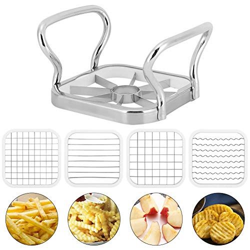 Nikou Pommesschneider, 5 in 1 Kartoffelschneider, Edelstahl Apfelschneider Kartoffel Obstschneider Chipper Chopper Maker Französisch Fry Manuelle Werkzeug für Küche Nikou Pommesschneider, 5 in 1 Kartoffelschneider, Edelstahl Apfelschneider Kartoffel Obstschneider Chipper Chopper Maker Französisch Fry Manuelle Werkzeug für Küche von Nikou