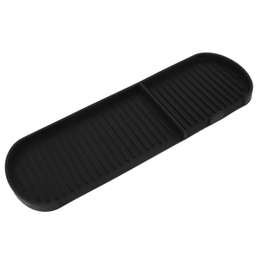 Nikou Abtropfmatte aus Silikon, lebensmittelecht, rutschfest, mattierte Unterseite, Silikon-Abtropfmatte für Küchenspüle, Organizer-Tablett, Schwarz von Nikou