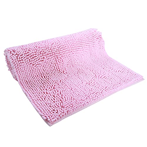 Nikou Chenille Antirutschmatte Wasserabsorbierend Antirutschmatte Rosa für Badezimmer und Wohnzimmer Weiche Textur 45 x 75 cm von Nikou