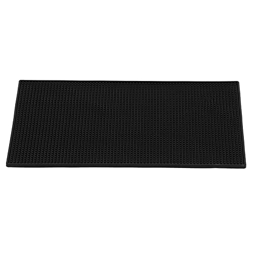 Nikou Dicke Bar-Matte, rutschfeste Gummi-Pad, 30 x 15 cm, Bar-Service-Matte für Küche, Hotel, Restaurant, Café, Geschirrtrocknungspad, Schwarz von Nikou