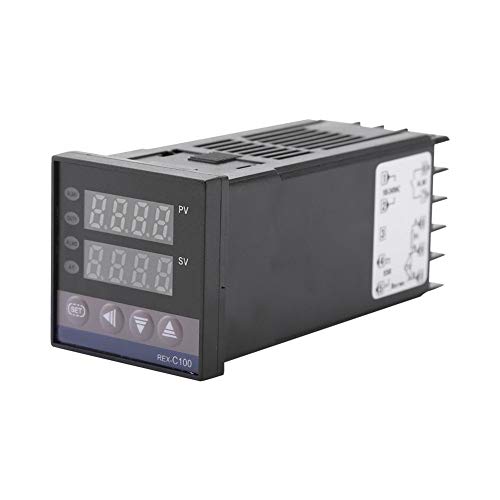 Nikou Digitaler Thermostat - PID Temperaturregler 0 1300 Alarm REX-C100 Digital LED PID Thermostatschalter Kits AC110V-240V von Nikou