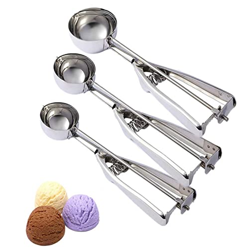 Nikou Edelstahl Eisportionierer Manueller Eiskugelbagger Kitchen Accord 6cm / 2.4in, ideal zum Schöpfen von Eis und Derts von Nikou
